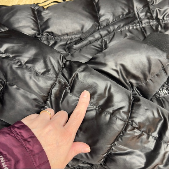 S13 NY Kylie Down Puffer Jacket Women S Black Nylon Coat Cuff Thumbholes No Hood - Picture 14 of 15